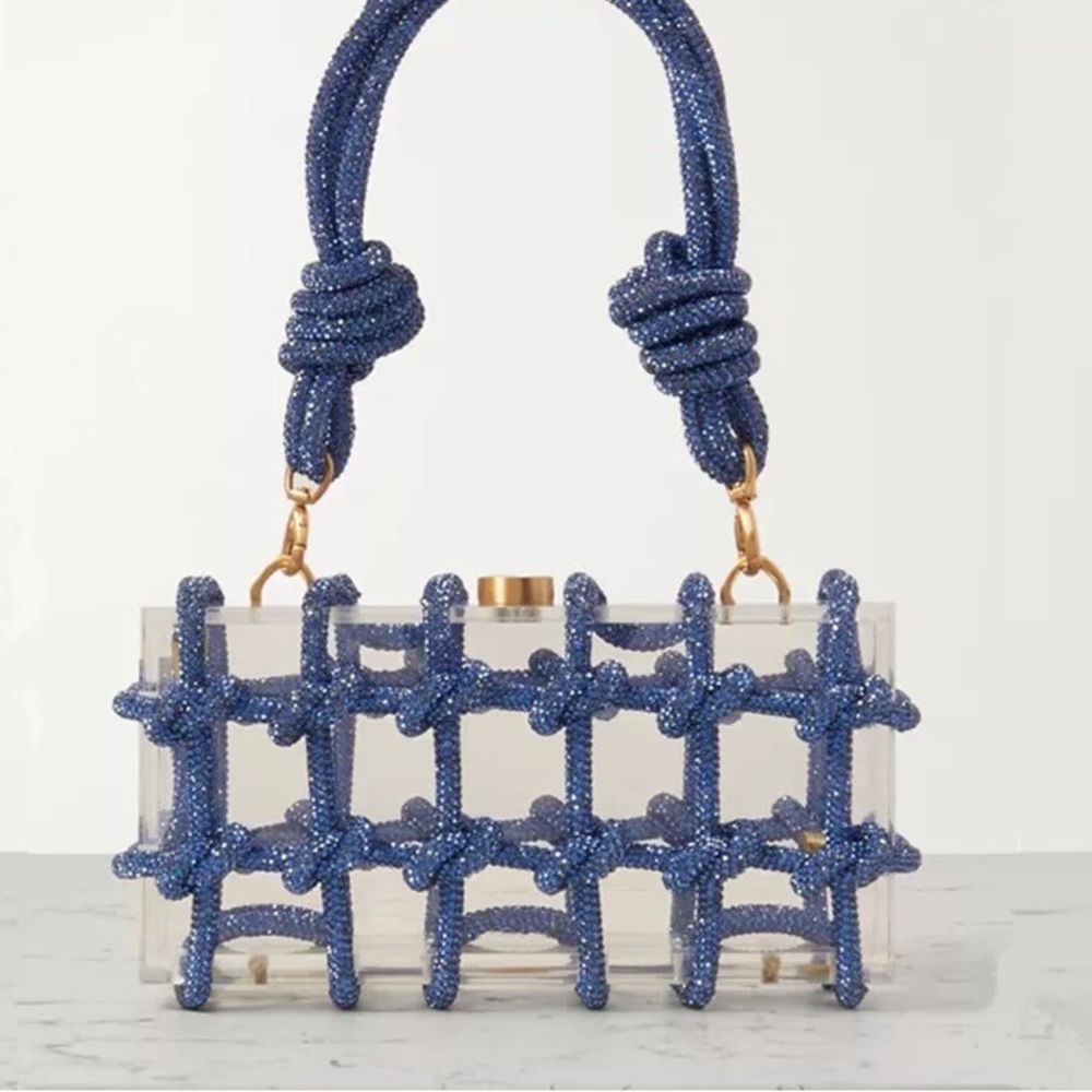 Blue Knotted Handle Clutch